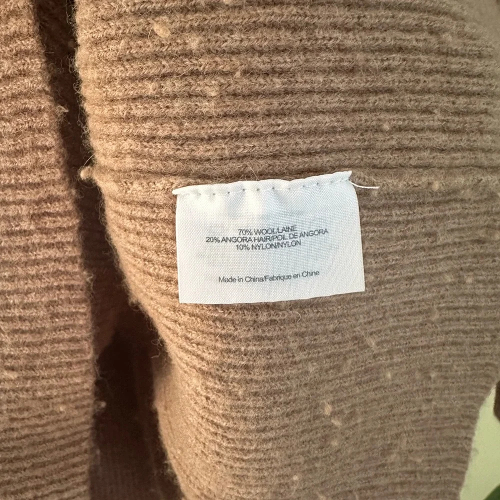 Tory Burch Ribbed Peplum Sweater - Camel